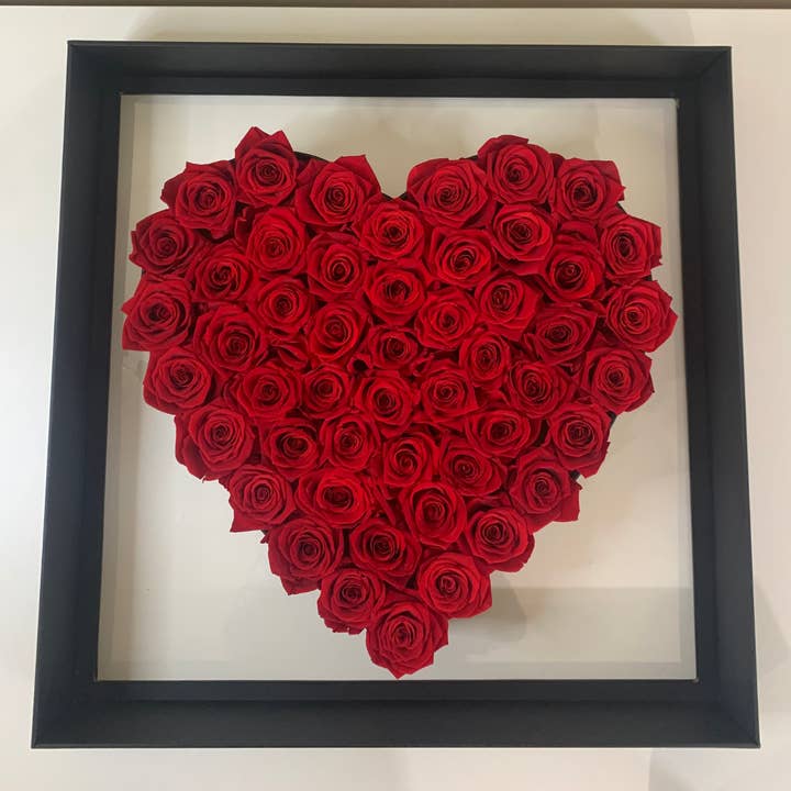 verona home and gift - Wholesale Artificial Flowers - Preserved Eternal Roses In Large Heart Frame6