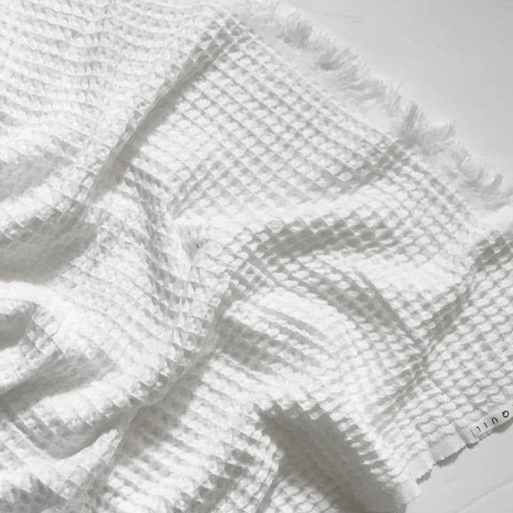 Toalla de baño suave de gofre - Blanco para venta al por mayor de TranquilUSA