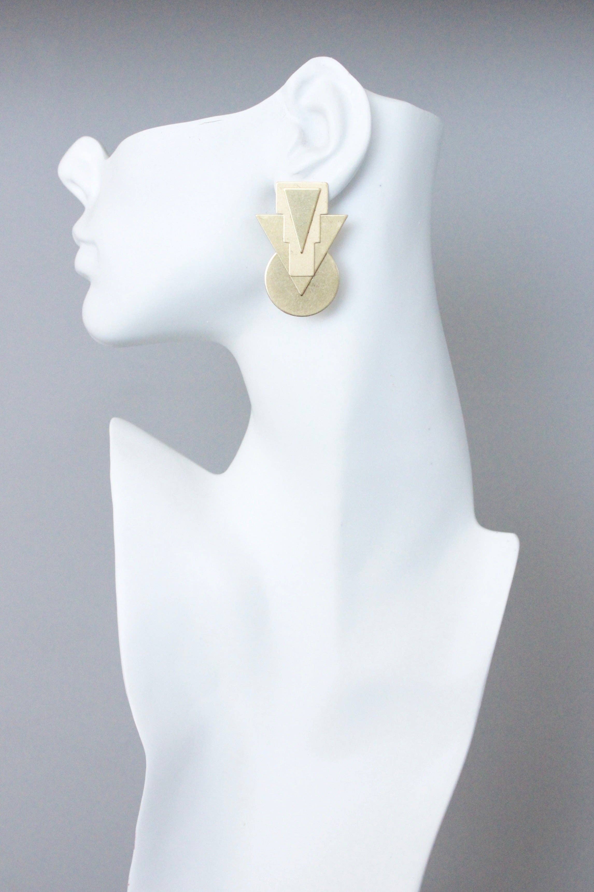 David Aubrey Jewelry - Wholesale Stud/Post Earrings - BRSE124 Geometric brass post earrings1