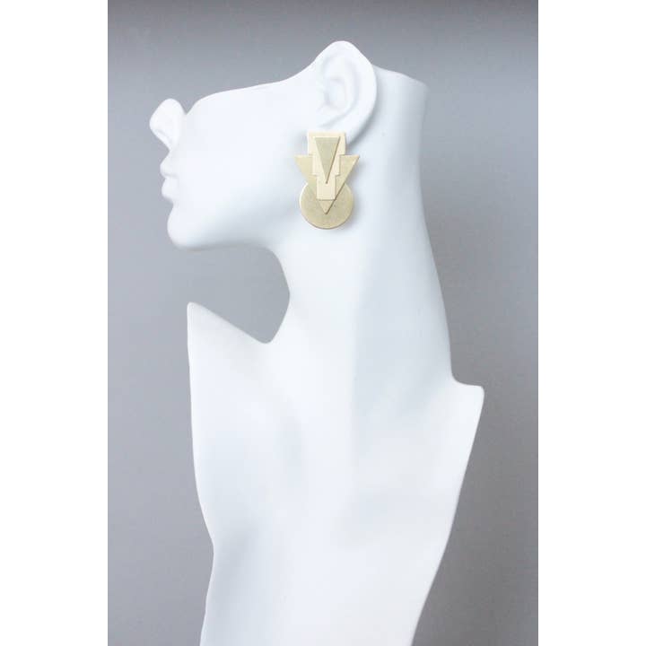 David Aubrey Jewelry - Wholesale Stud/Post Earrings - BRSE124 Geometric brass post earrings1