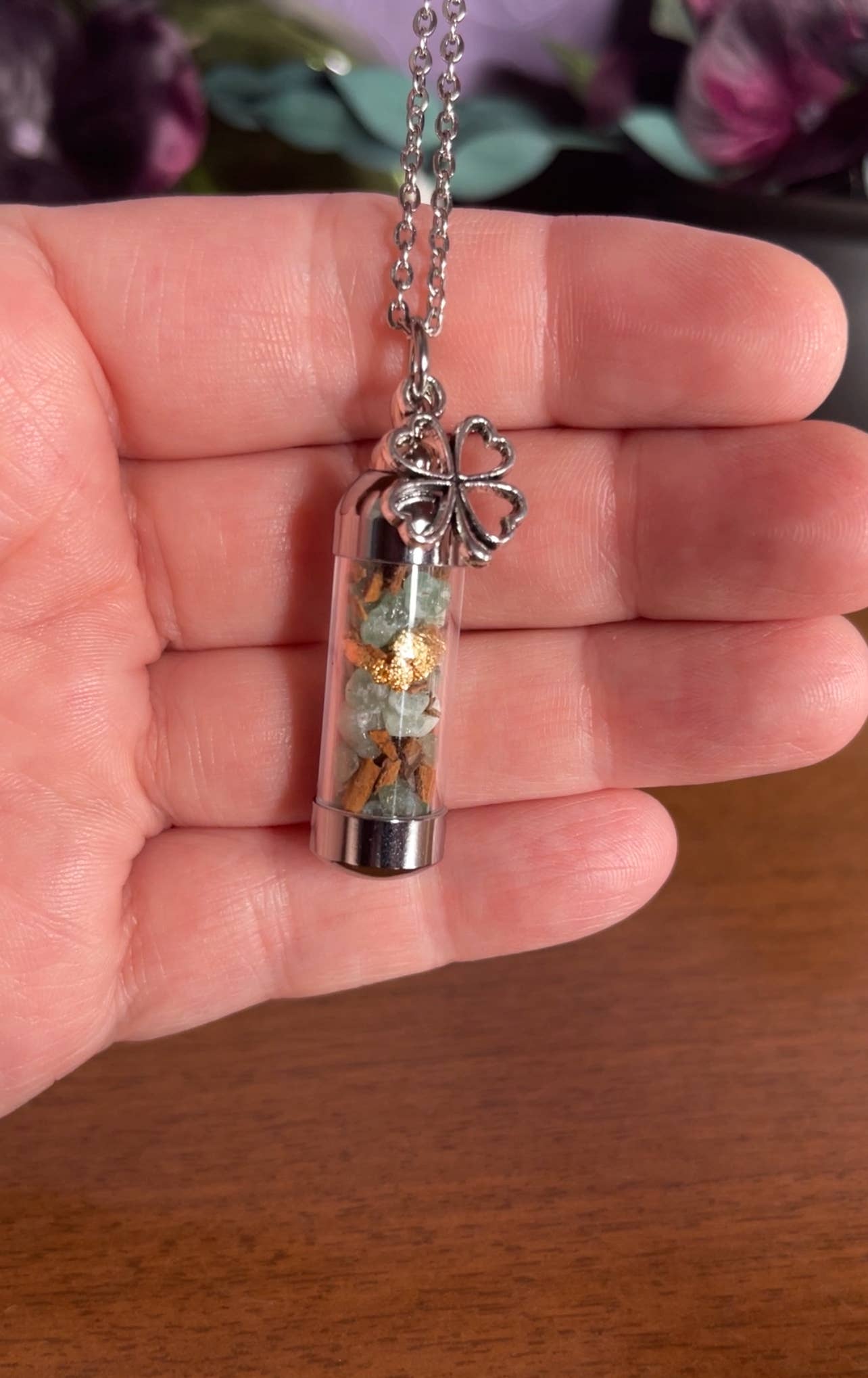 Moondust and Raven - Wholesale Pendant/Charm Necklace - Abundance Spell Jar Amulet Necklace, Witchy Crystal Jewelry4