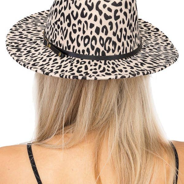 Cap Zone - Wholesale Fedora - Women's - Leopard Red Bottom Fedora15