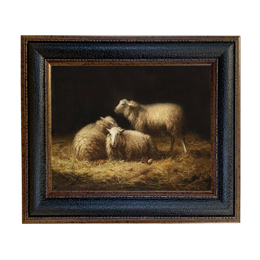 Madison Bay Co. - Historical Home Decor Reproductions - Wholesale Painting/Drawing - Sheep in the Hay Framed Painting Print on Canvas40