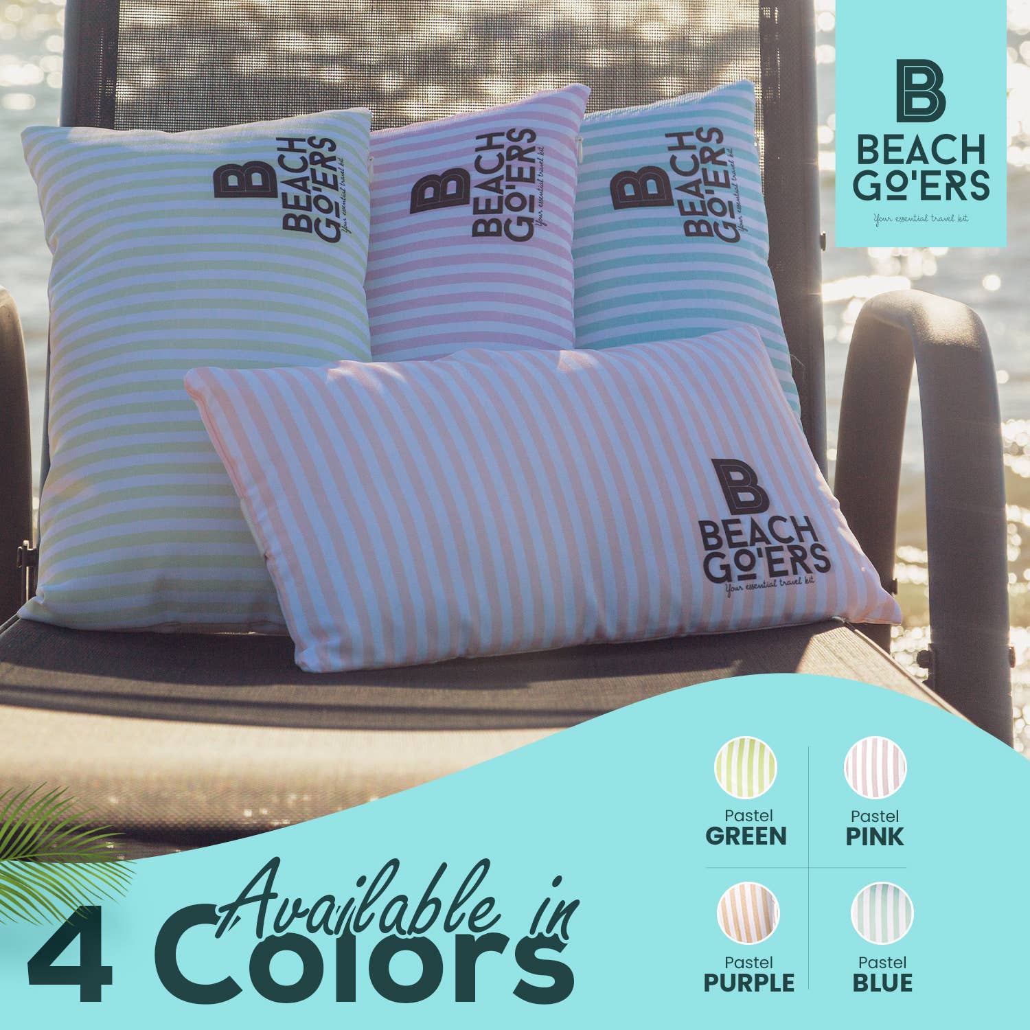 Pastel Blå Vandtæt strand stol pude og håndklæde klip sæt for engroshandel på Faire7