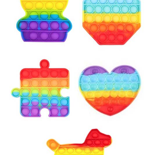 MIX COLOR Assorted Rainbow Push Pop Bubble Fidget Toy for wholesale on Faire