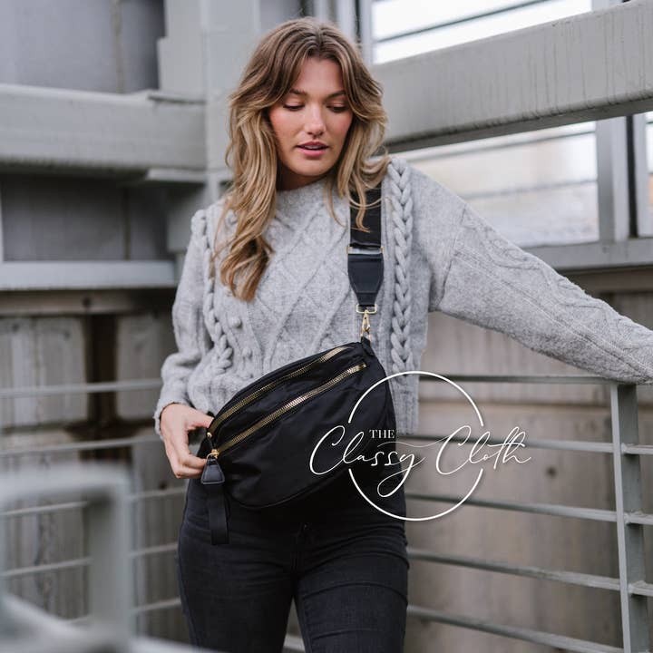 The Classy Cloth WS - Wholesale Belt Bag - Women's - Farah Fanny Bum Bag - Black RTS2