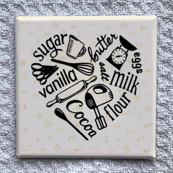 Baking 2x2" Magnet-Handmade Fridge Décor for wholesale by Made With Aloha Magnets,llc