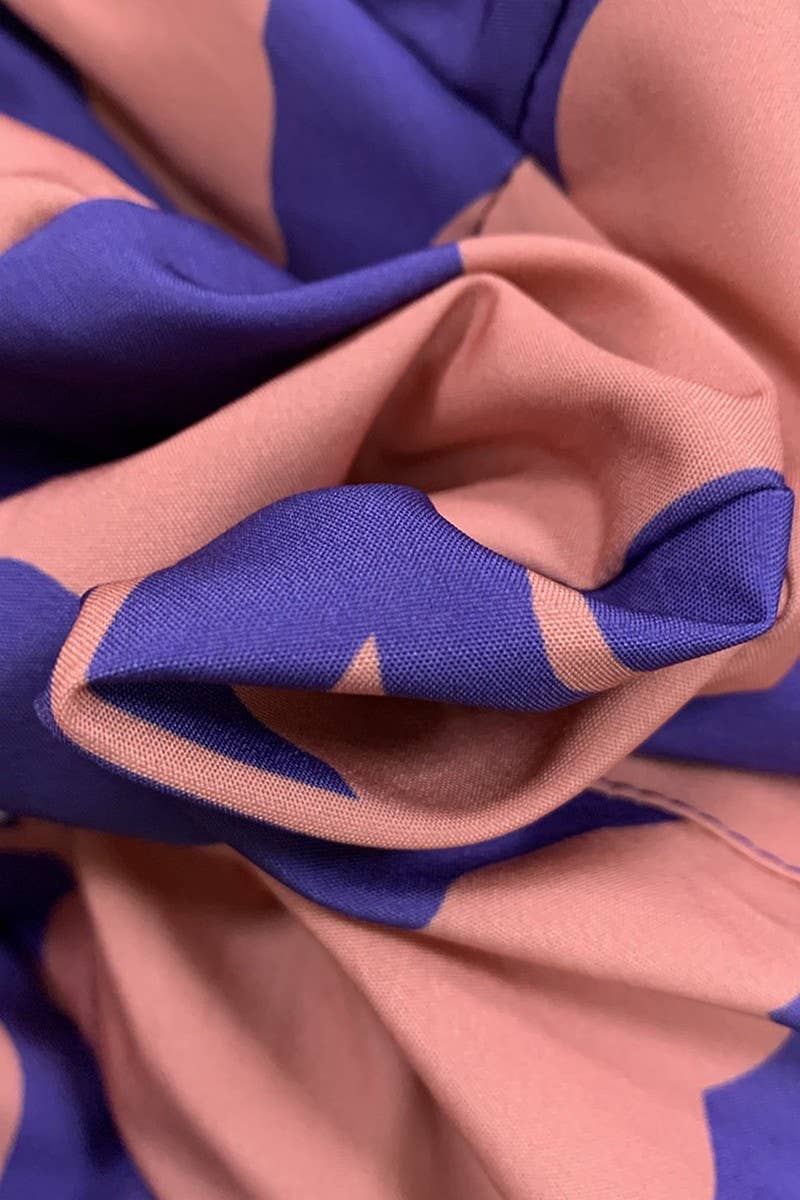 POURPRE CWDMD01365_ROBE ÉLÉGANTE IMPRIMÉE À MANCHES LONGUES ET MI-LONGUE en vente sur Faire7