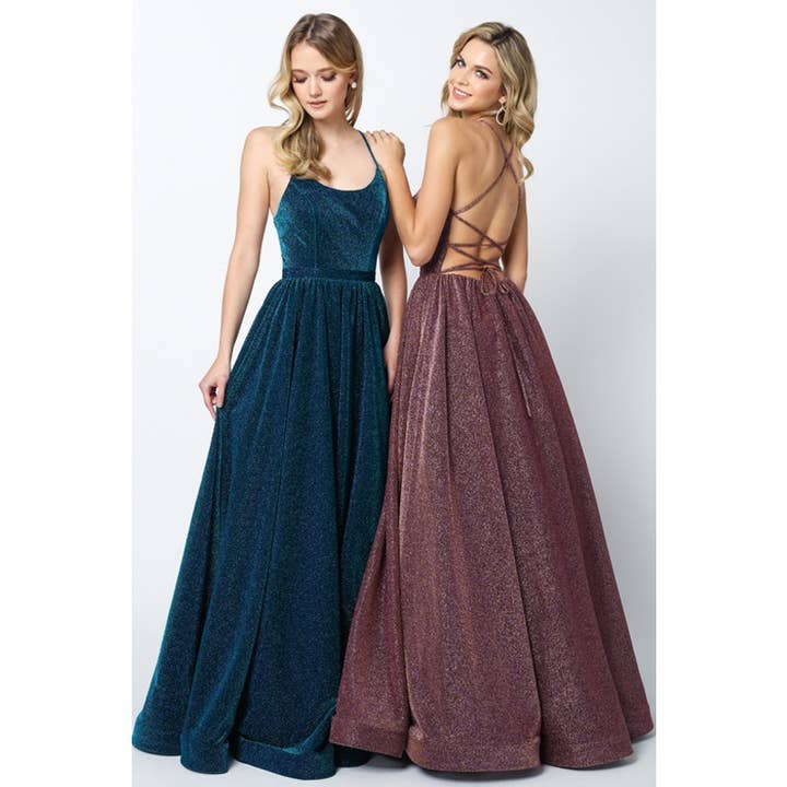 Juliet - Wholesale Gown - Women's - CRISS CROSS BACK BALL GOWN STYLE GLITTER PROM DRESS6