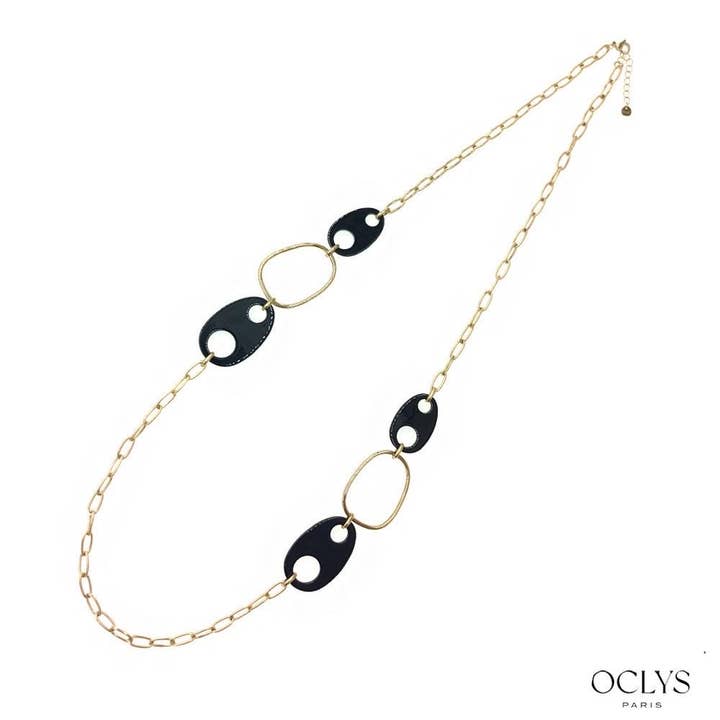Oclys - Wholesale Y-Neck/Lariat Necklace - Cyrina long necklace in gold stainless steel resin4