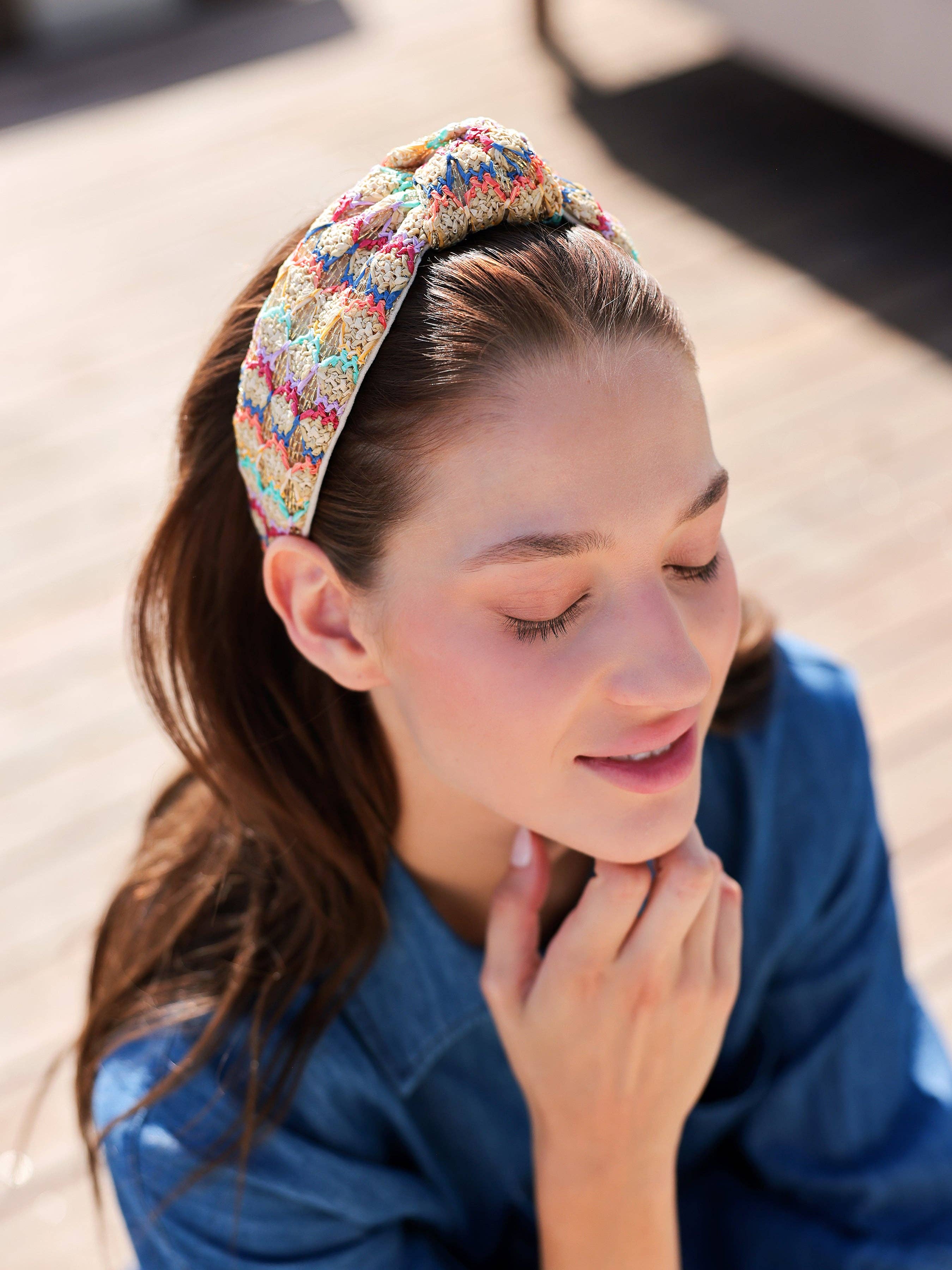 Shiraleah - Wholesale Fashion Headband - Women's - PAPER STRAW KNOTTED HEADBAND, MULTI1