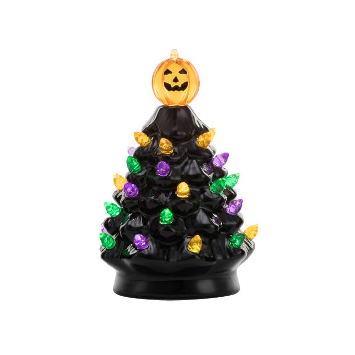 Mr. Christmas - Wholesale Decorative Tabletop Object - Mr. Halloween Set Of 2 Mini Halloween Trees - Black