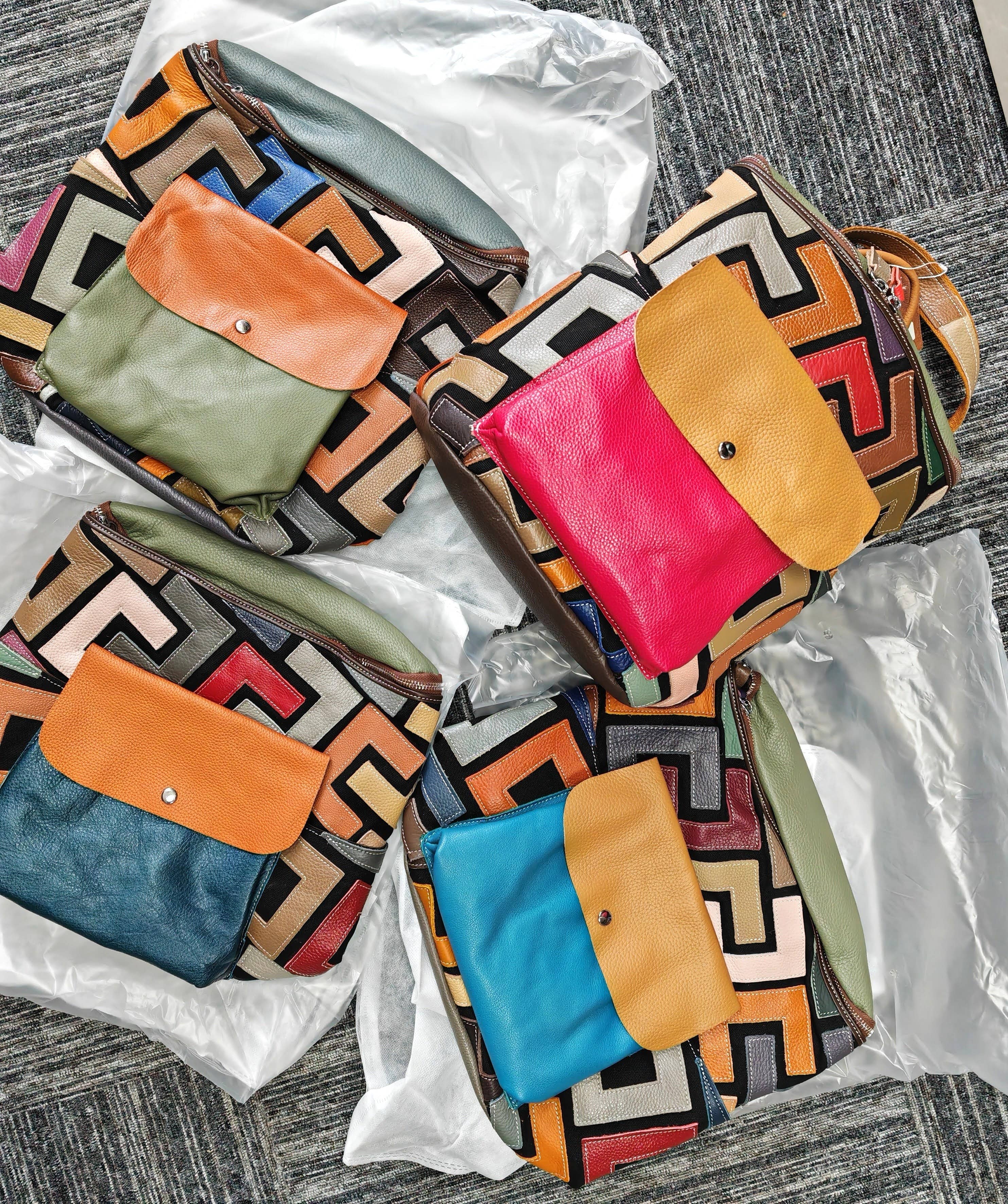 Superbia - Wholesale Backpack - Women's - Hand Made Real Leather Multicolor Patchwork Backpack Bag8