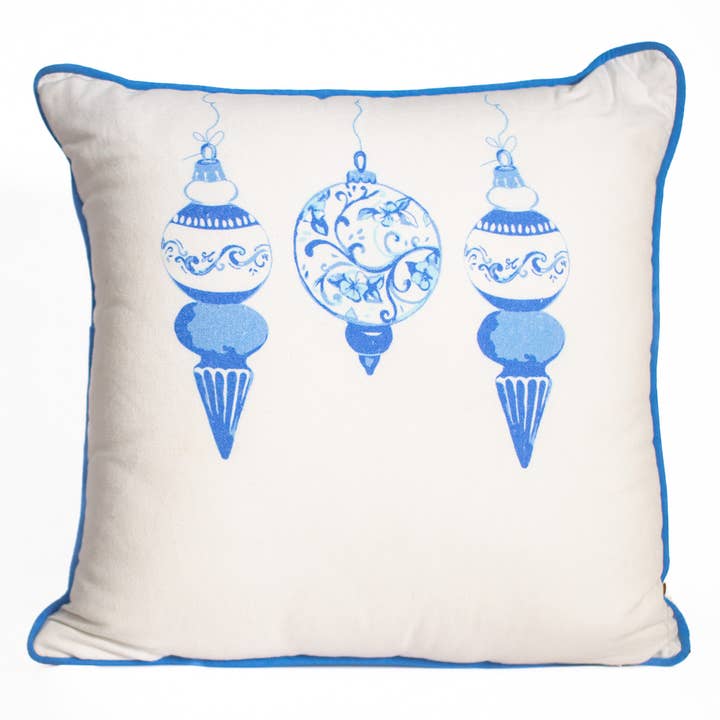 Whimsical Wonders Pillow Blue/White 16x16 for wholesale by The Royal Standard