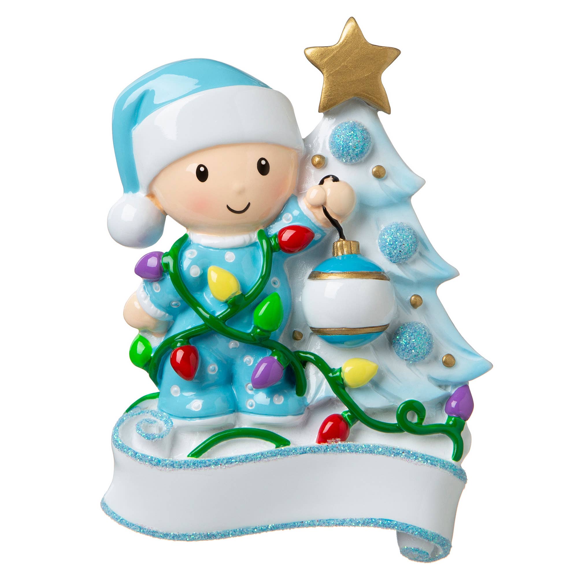 PolarX Ornaments - Vente Objets de décoration - Arbre de décoration personnalisé pour bébé en peau claire0