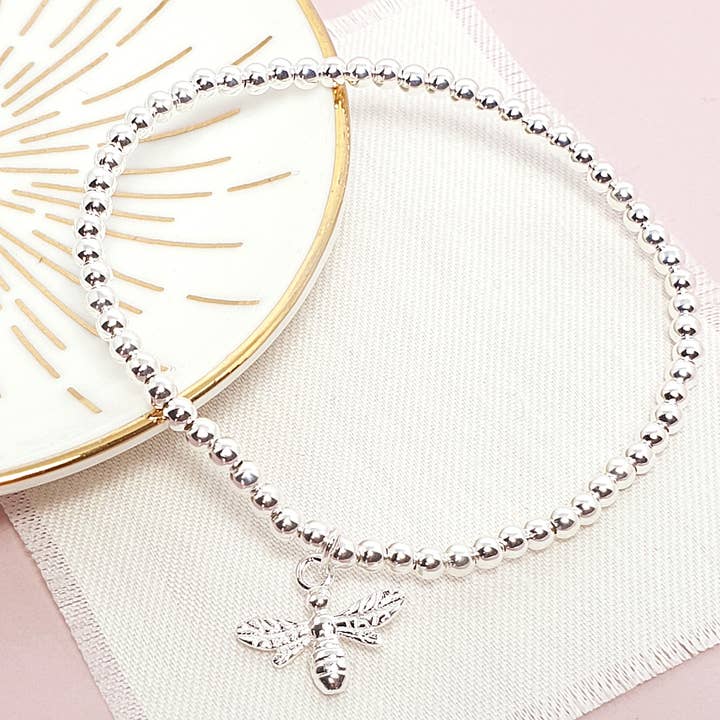 Silver bee bracelet for wholesale by Sophie-May Designs