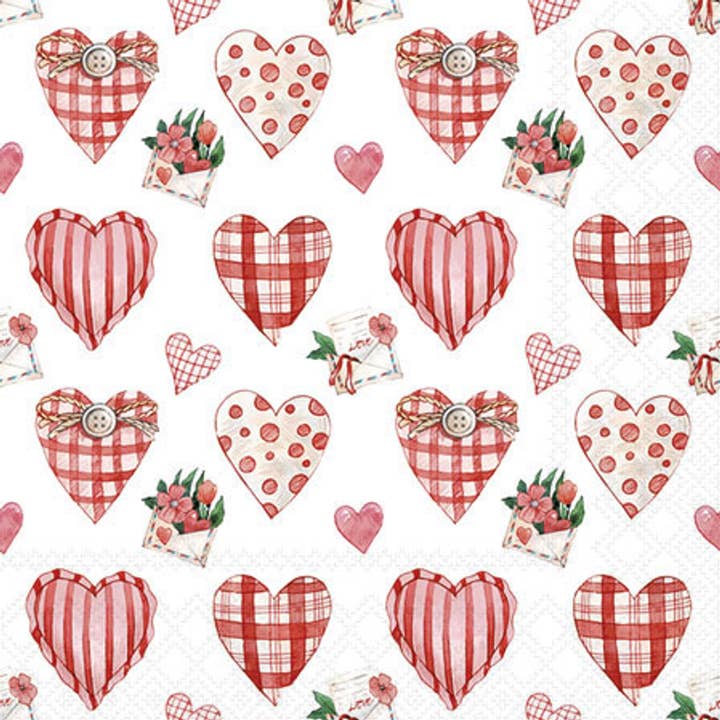 Cocktail Napkin - Lovely Hearts for wholesale by Elegant Gifts