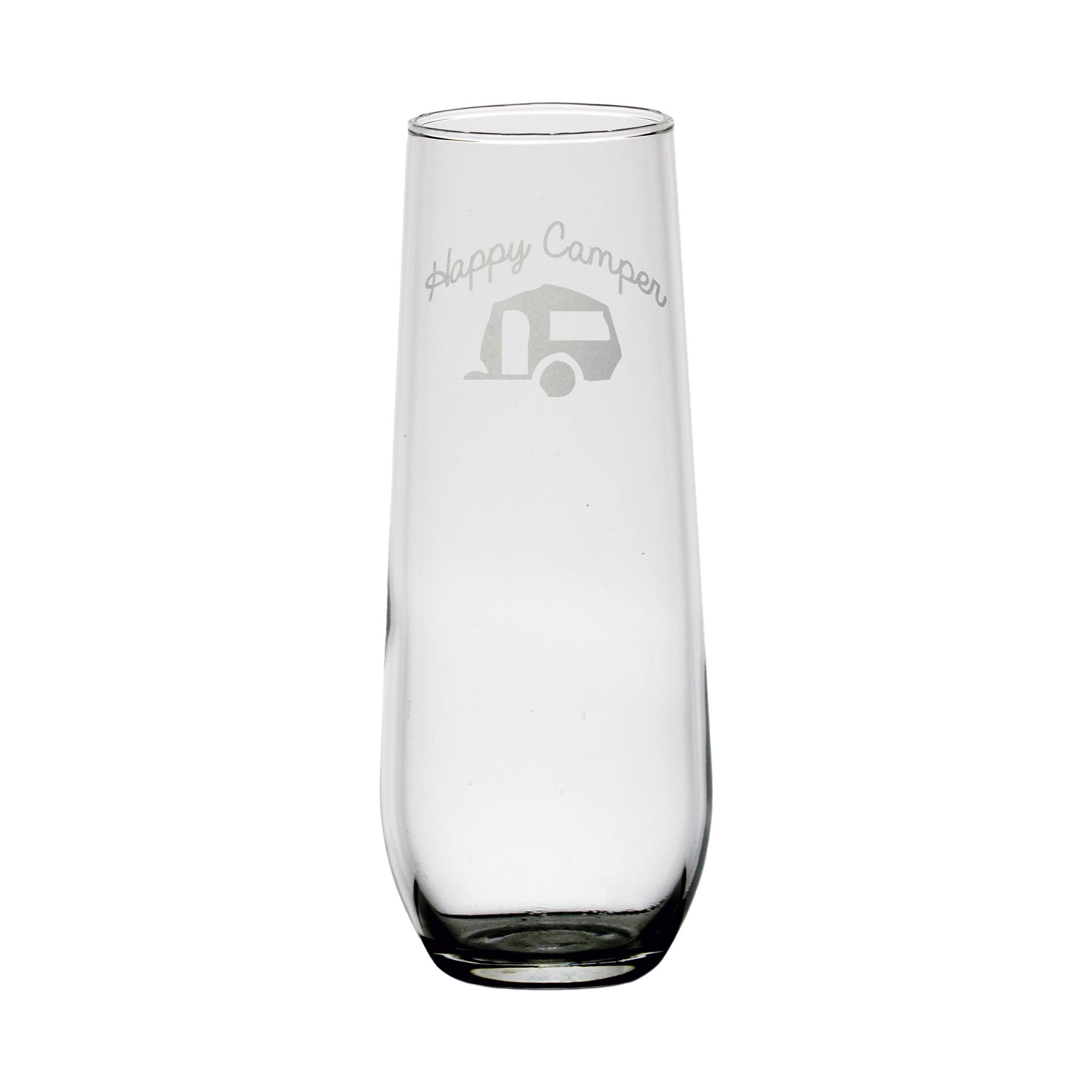 Mixing Spirits - Wholesale Wine Glass - Happy Camper Wine Glass1