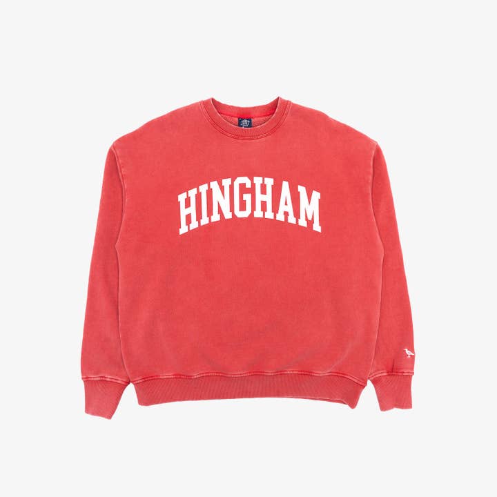 Hingham Collegiate Arch Crewneck - Vintage Vasket Rød for engroshandel hos The Just Brand