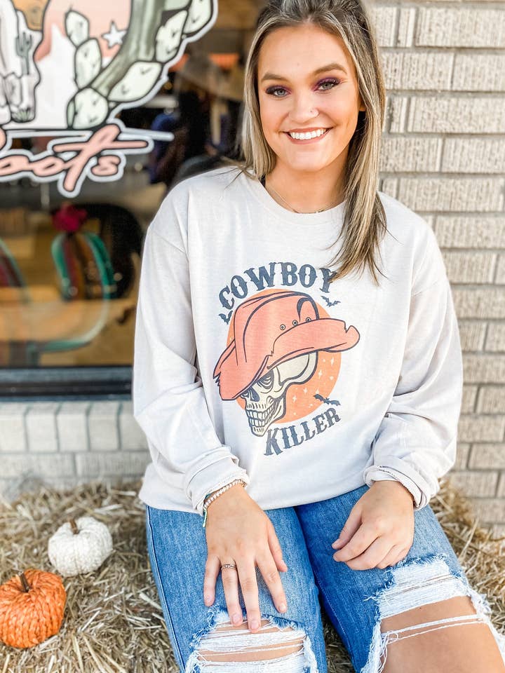 T-shirt graphique Cowboy Killer Skull pour la vente par Southern Roots