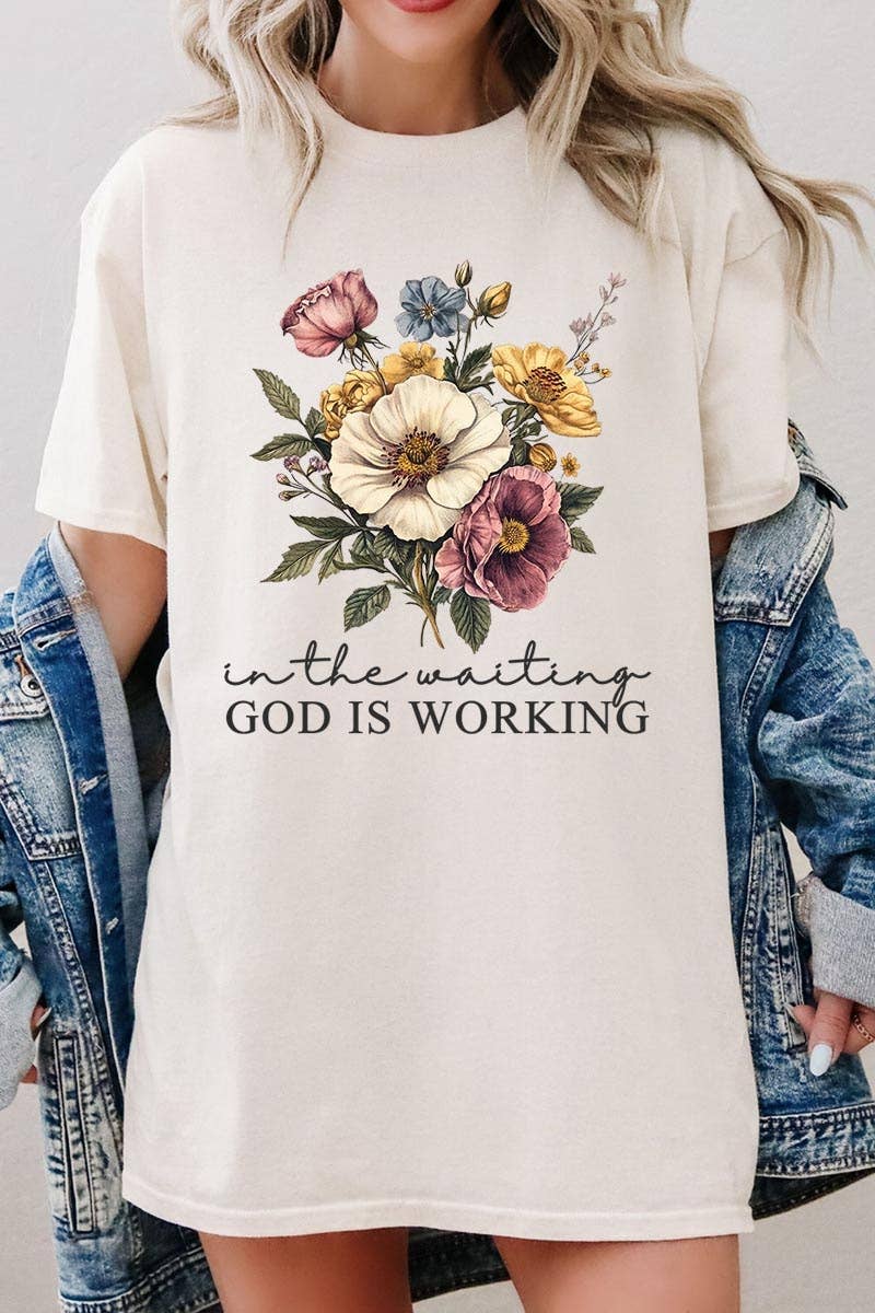 COLORBEAR - Wholesale T-Shirt (Graphic) - Unisex - God is Working Vintage Floral Heavy Cotton Tee17
