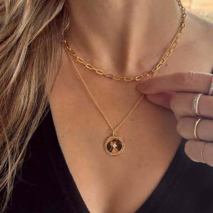 Atticus Poetry – wholesale Pendant/charm necklace – Layered Gold Coin Necklace