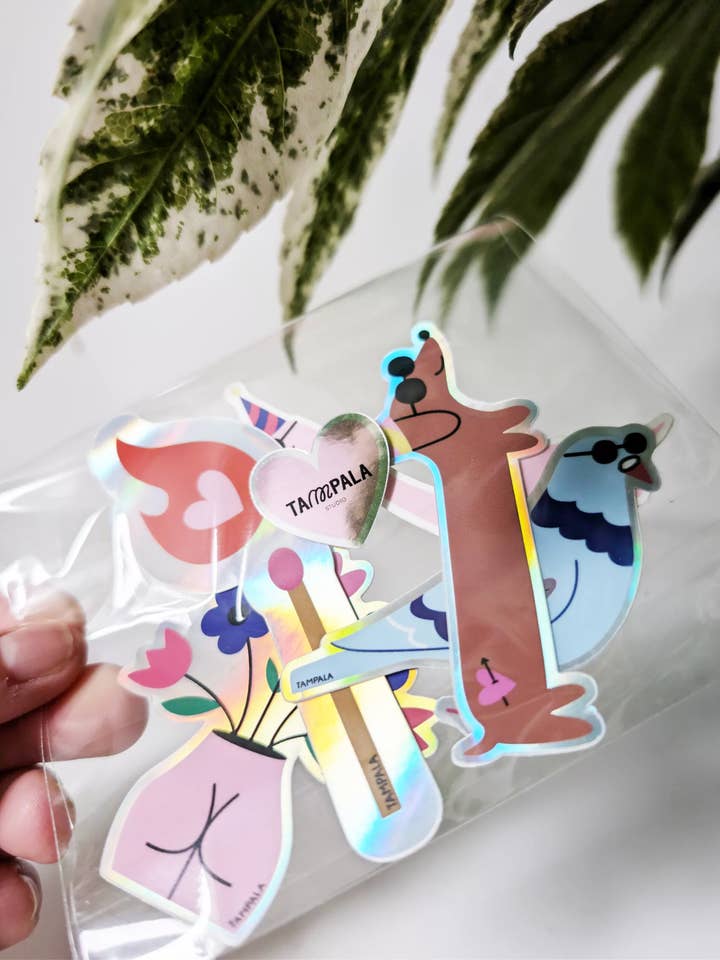 Klistermærker - Pakke med 5 Sjove for engroshandel hos Tampala Studio