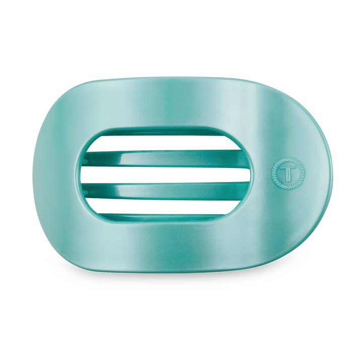 Round Flat Hair Clip | Small | Totally Turquoise for wholesale by TELETIES