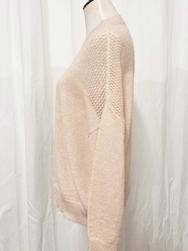 Lara Daisy - Wholesale Knit Top - Women's - Sheer Shoulder Cozy Knit Pullover Top6