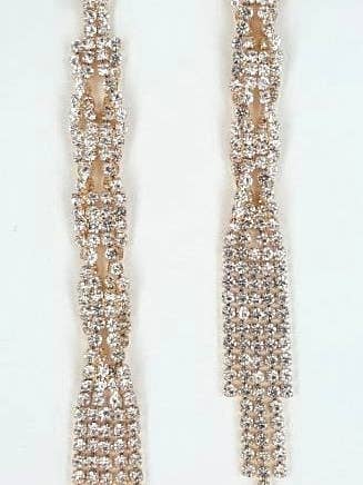 Orecchini a nappa con strass dorati per la vendita all'ingrosso da parte di Lucylou Collection