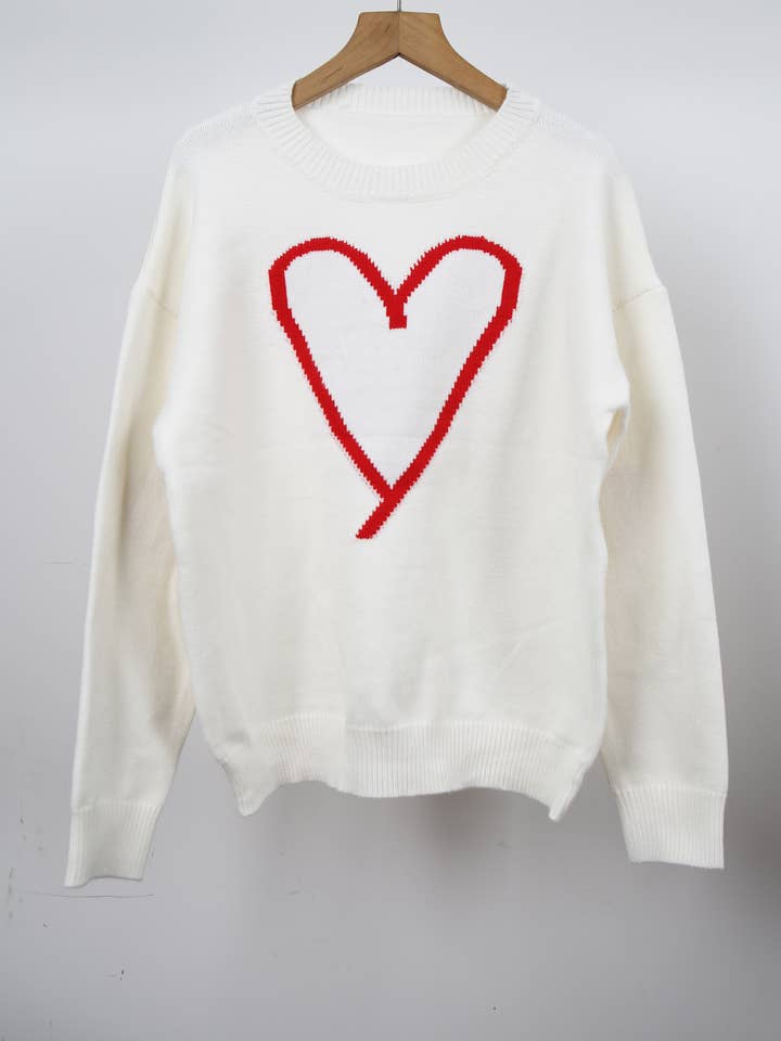 Hope & Sunshine - Wholesale Knit Sweater - Women's - Valentine's Heart Pullover Sweater4