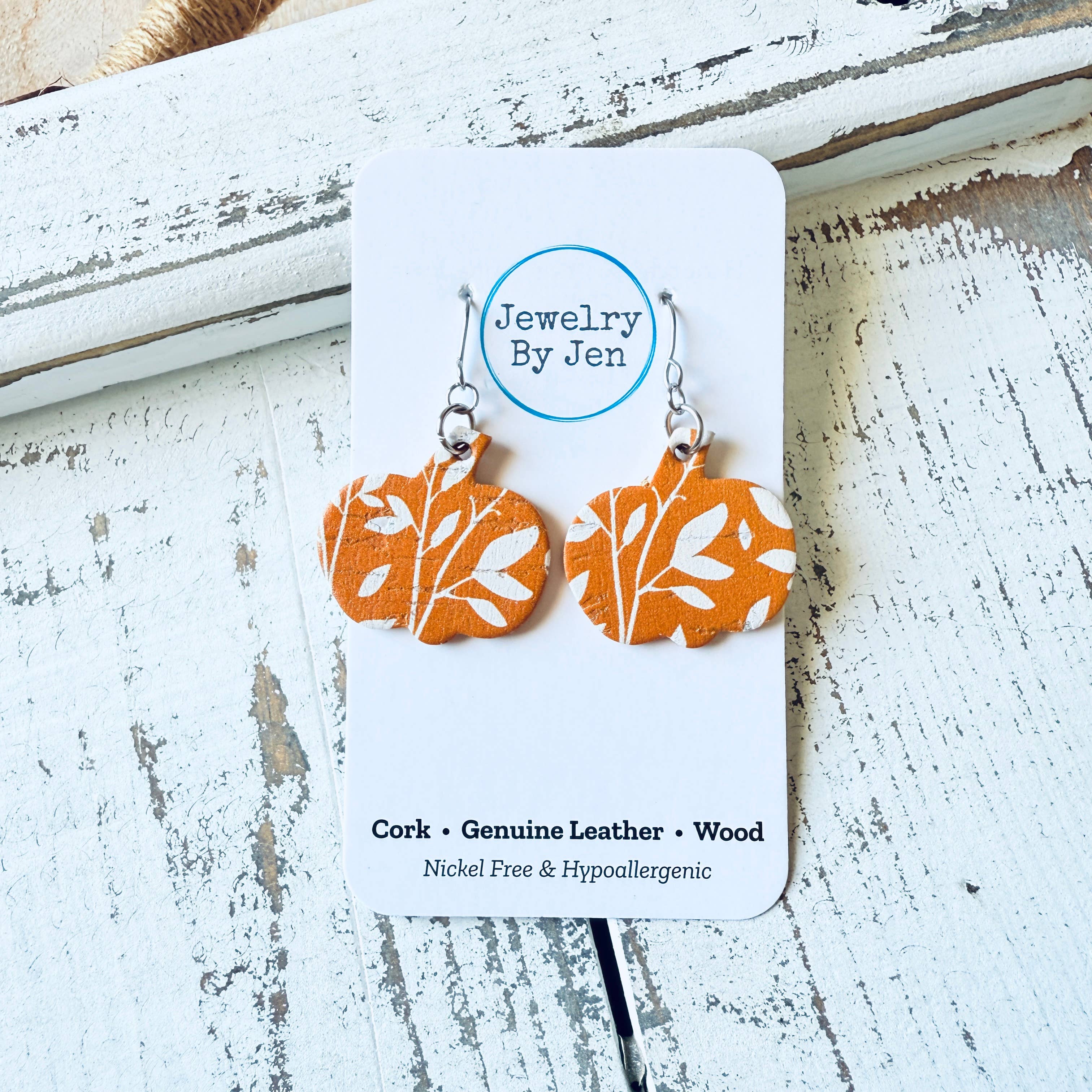 Jewelry By Jen - Wholesale Dangle Earrings - Small Pumpkin Earrings: Orange Willow3