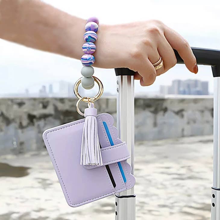 Wholesale Wallet Wristlet Silicone Bead Tassel Keychains for your
