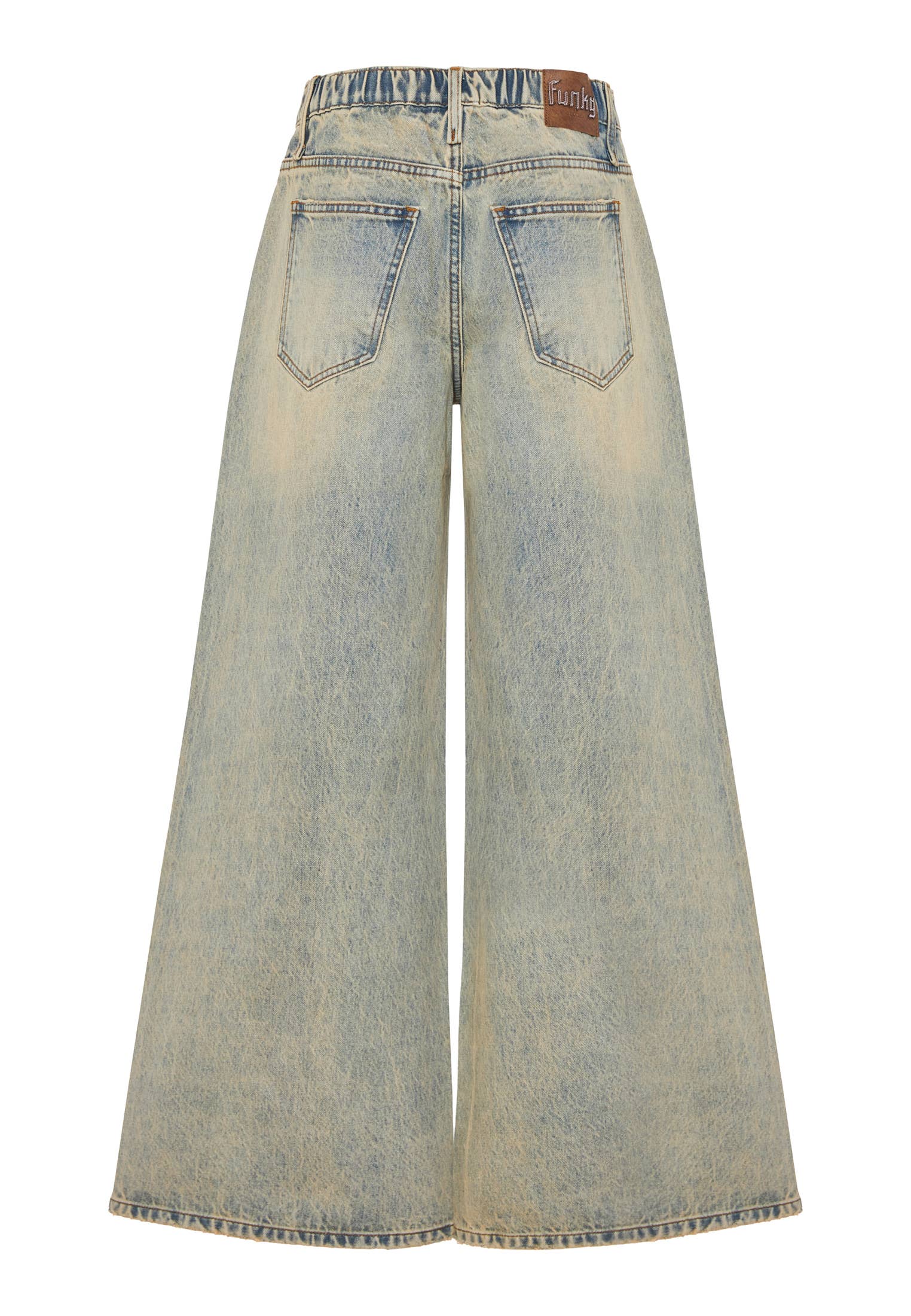 LT BLÅ Damjeans med vida ben [FBL012-176-02] för wholesale på Faire2