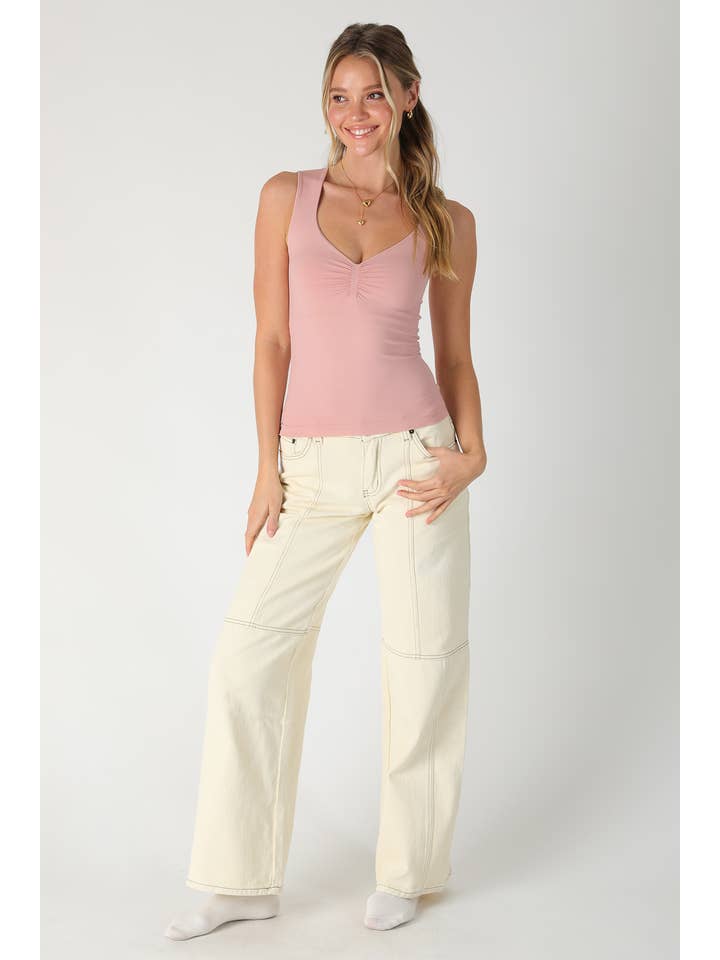 NIKIBIKI – Top de malha - Mulher por atacado – NS8451 - Top com Franzido Clean Line2