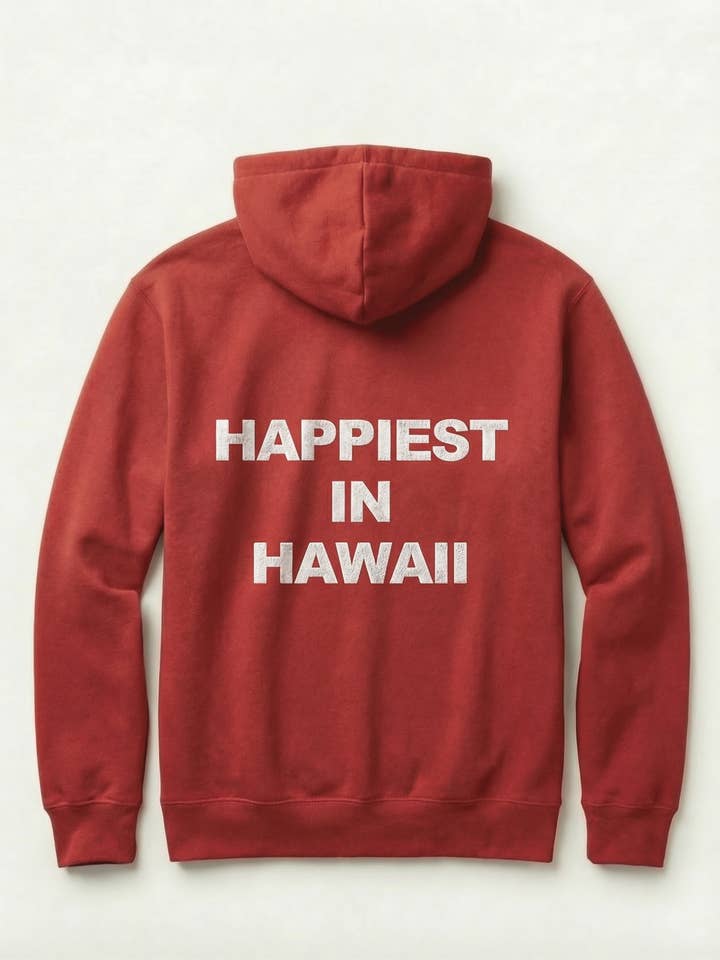 "Happiest in Hawaii" Sweatshirt - Black for wholesale by Arcadia | Handmade Stone Jewelry