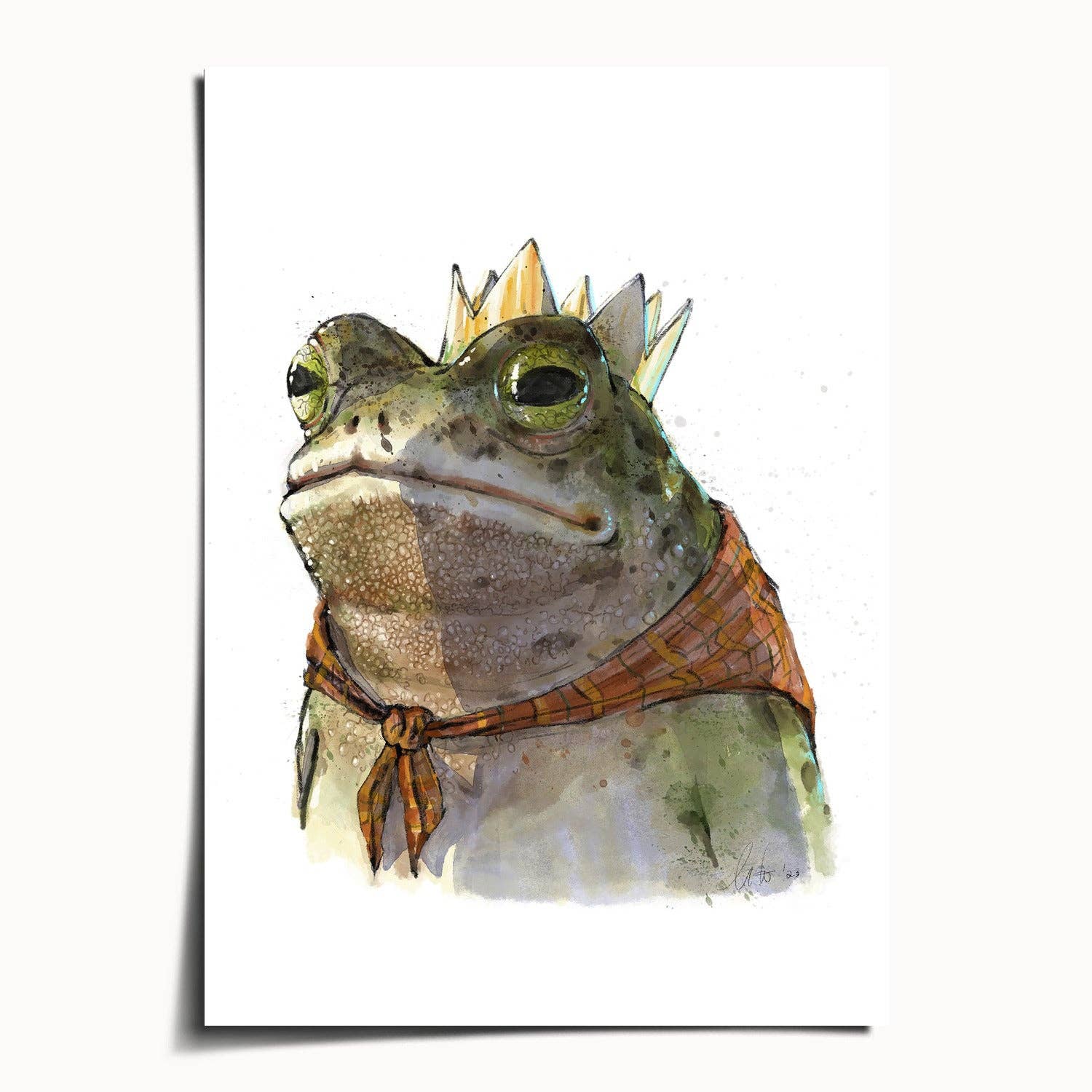The Ugly Cat Studio - Wholesale Art Print - Toad King Watercolour Fine Art Print0
