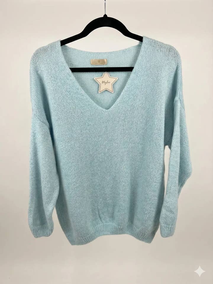 Mimi & Gogo - Vente Pull en maille – femme - Pull uni basique @20127_uni39