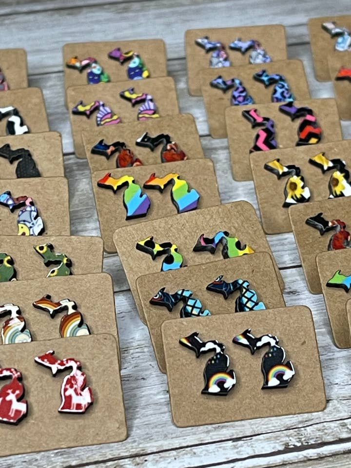 Michigan Shaped Studs 500+ Designs for wholesale by Michigan Proud Gifts