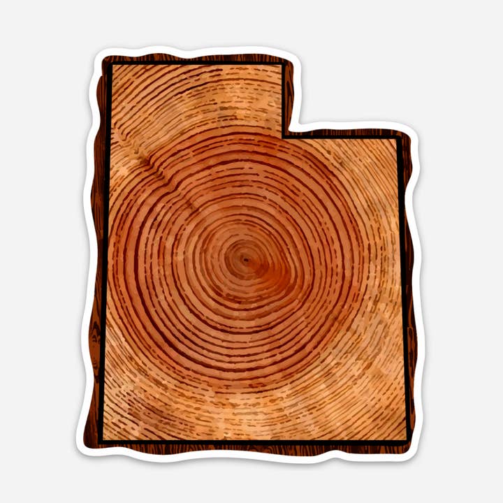 Utah State Sticker, Wood Pattern for wholesale by Discovery Stickers