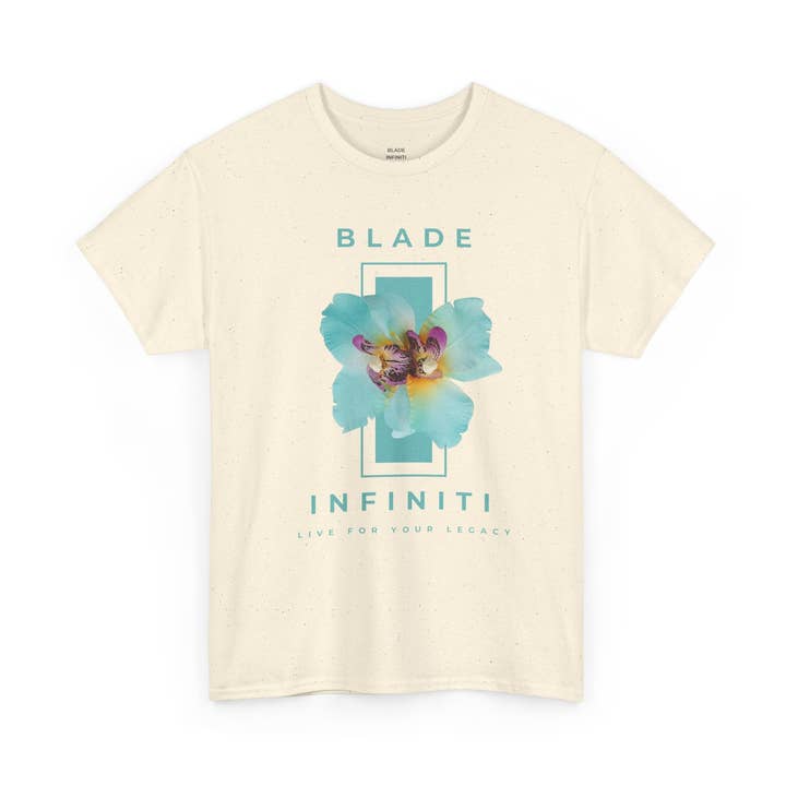 Essensen af Infiniti Light Aqua Floral T-Shirt for engroshandel hos Blade Infiniti LLC