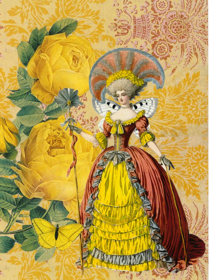 Cartão de Saudação Ecológico do Dia-a-Dia Fada Rosa Amarela por atacado de Diana Wilson Arcana