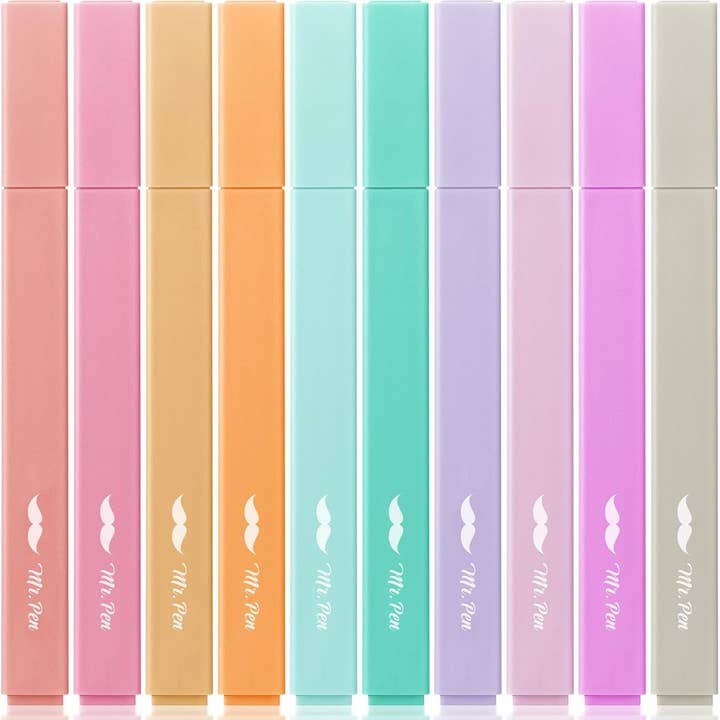Mr. Pen- Aesthetic Highlighters, 10 Pack, Chisel Tip, Candy Colors, Cute Highlighters Assorted Colors for wholesale by Mr. Pen