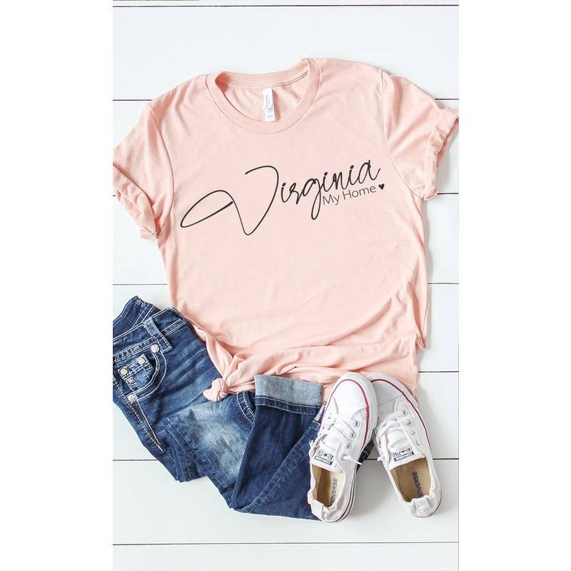 Kissed Apparel - Wholesale Screen Printed T-Shirt - Women's - Virginia my home graphic tee1