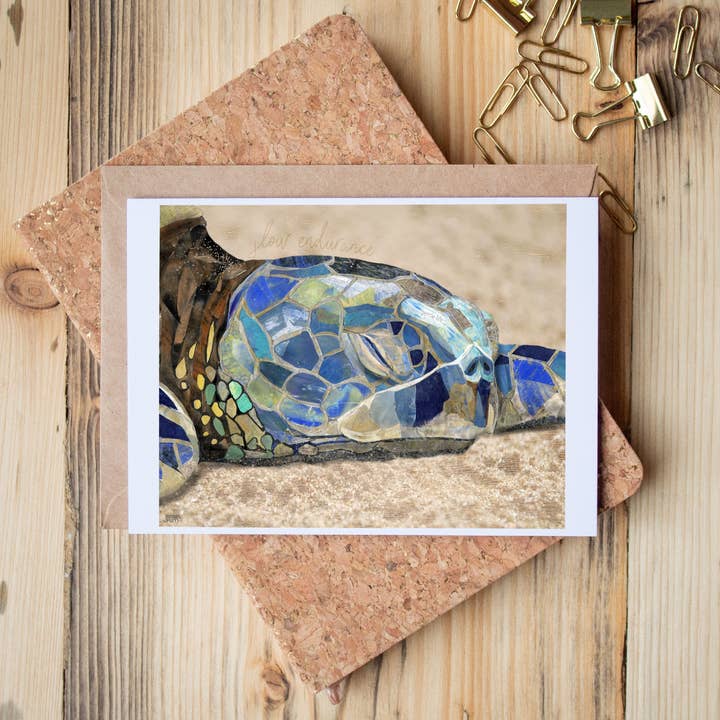 Sea Turtle - greeting card for wholesale by Found & Rewound