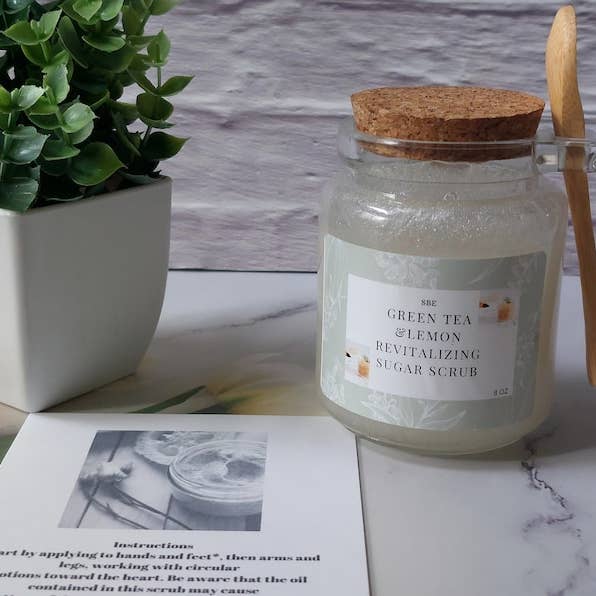 Simplybyelegance - Wholesale Body Scrub/Exfoliant - Handmade Green Tea Lemon Sugar Scrub, Exfoliating Body Scrub (8oz)2