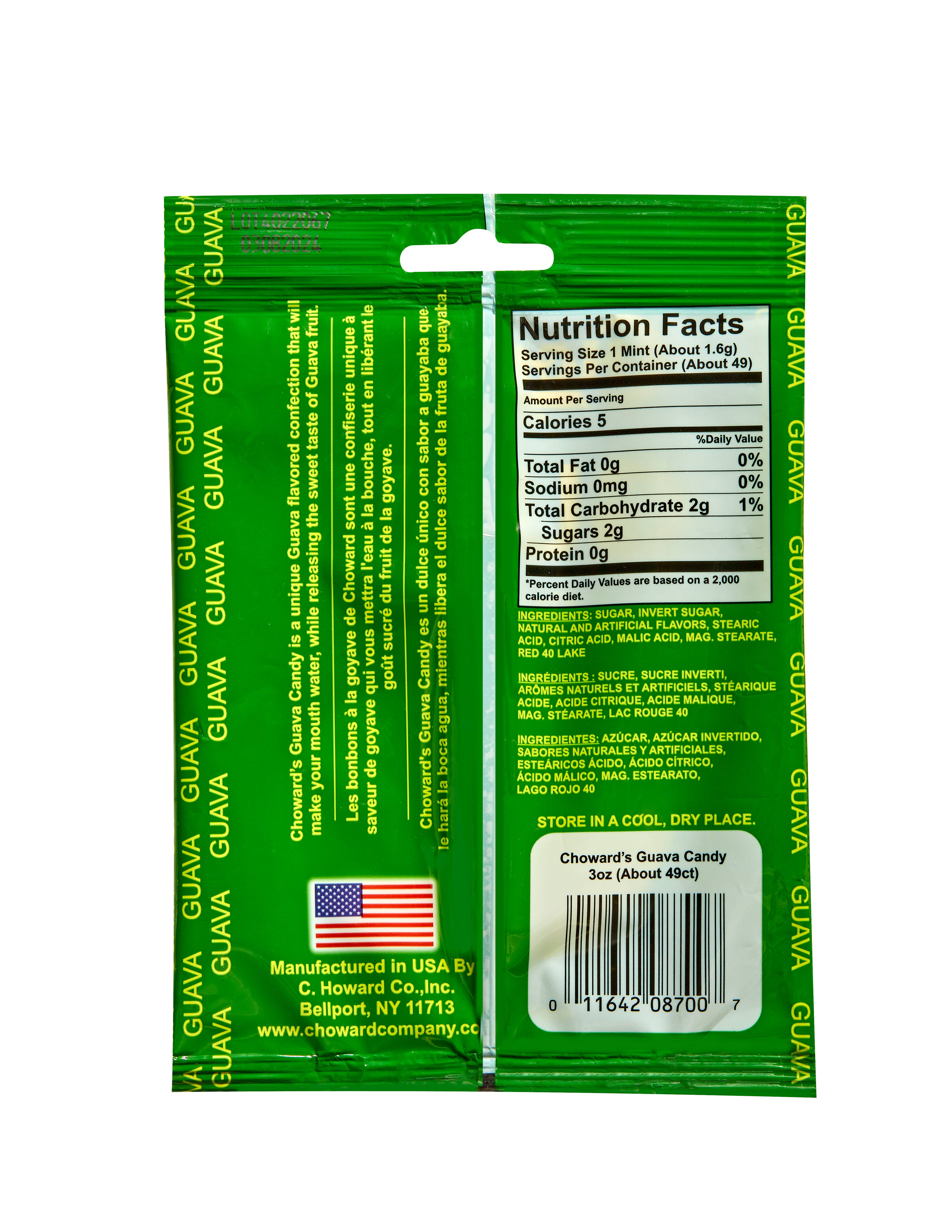 C. Howard Company, Inc. - Wholesale Mints - Choward's Guava Candy Peg Bag 3oz.2