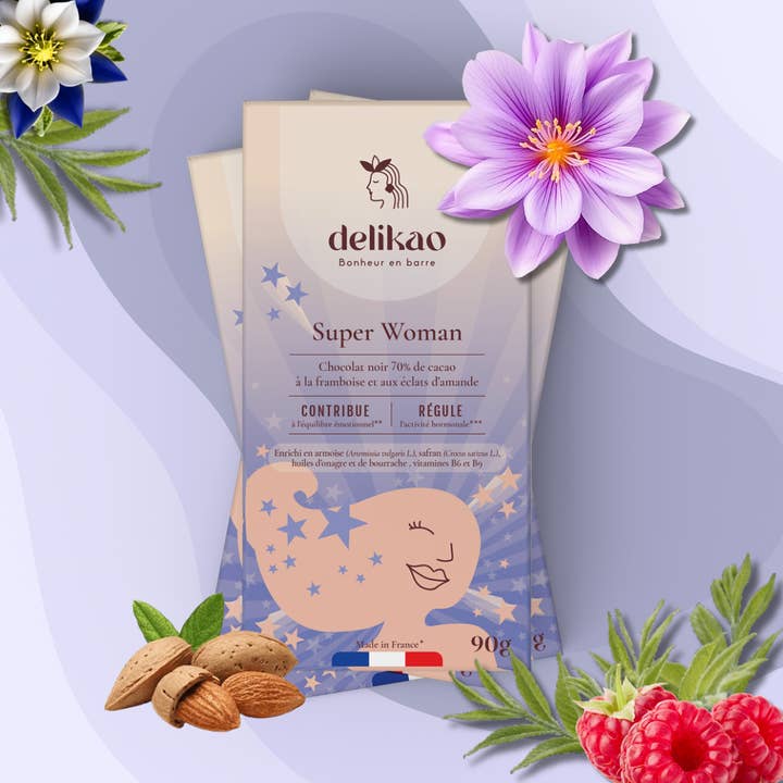 Delikao - Wholesale Chocolate bar - Super Woman - Special PMS & Menopause Chocolate 70%3