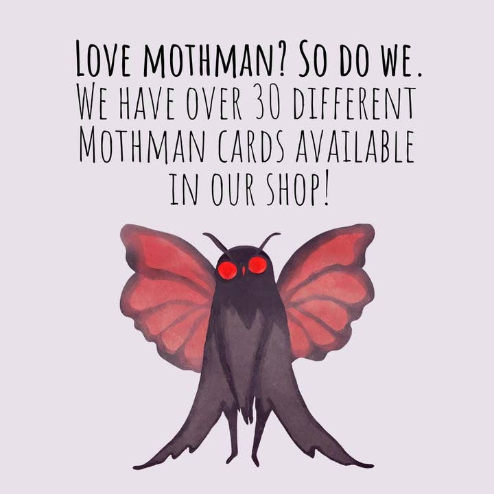 Cryptic Paper Co. - Wholesale Birthday Card - Mothman Cryptid Funny Birthday Card8