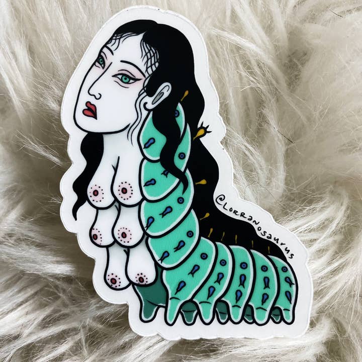 LOR&INK - Wholesale Sticker - Madame Caterpillar 3" Bugs With Boobs Weird Funky Sticker